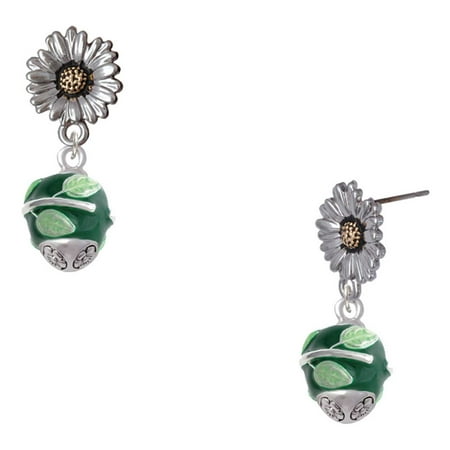 Delight Jewelry Silver-tone Lime Leaves on Green Band Spinner – Two-tone Daisy Flower Post Earrings Delight Jewelry Silver-tone Lime Leaves on Green Band Spinner – Two-tone Daisy Flower Post Earrings