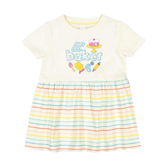 Inktastic Lil' Baker Icing and Cake Girls Baby Dress