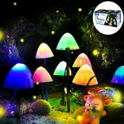 Sowaz 20 ft Solar String Lights, Waterproof Mushroom LED Fairy Lights 8 Modes Multi Color