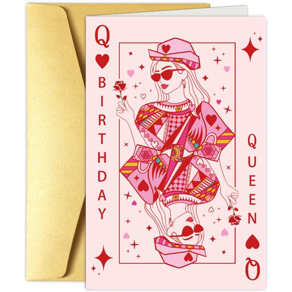 Tarjeta de Cumpleaños Obbyidk Diseño Divertido Reina para Mujeres