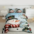 thumbnail image 2 of jejeloiu Christmas Snowmen Tree Queen Comforter Set,Happy Xmas Bedding Sets,Western Festival Bedding Comforter Set For Teens,Breathable Home Decor Reversible,3pcs, 2 of 8