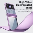 thumbnail image 3 of Clear Case for Samsung Galaxy Z Flip 3, HD Transparent Not-Yellowing Hinge Protection Shockproof Anti-Scratch Slim Fit Phone Case Cover for Samsung Galaxy Z Flip 3, Purple, 3 of 7