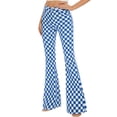 thumbnail image 5 of Bell Bottom Jeans for Women High Waisted Stretch Plaid Flare Jeans Denim Bootcut Pants(Blue Checkered,0), 5 of 7