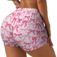 thumbnail image 1 of Fotbe Pink bows Shorts Sin Costuras – Shorts Deportivos de Cintura Alta para Mujer, Elásticos para Gimnasio, Yoga, Running o Ciclismo-X-Large, 1 of 8