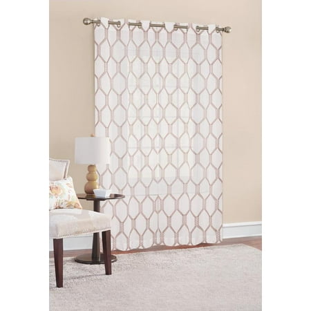 - Better Homes & Gardens Stitched Ogee Sheer Window Curtain Panel