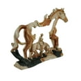 thumbnail image 2 of Zeckos Horse and Cowboy Faux Wood Carving Resin Statue 11.5 inches Long, 2 of 4