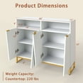 thumbnail image 3 of Costway 40" Buffet Storage Cabinet with 4 Doors & Adjustable Shelves Anti-Tipping Kits, 3 of 9