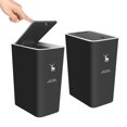 thumbnail image 2 of Cubo de basura para baño con tapa, cubo de basura de 15 litros con tapa a presión, cubo de basura de plástico, cesto de basura para cocina, dormitorio y oficina, 2 of 5