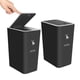 thumbnail image 2 of Cubo de basura para baño con tapa, cubo de basura de 15 litros con tapa a presión, cubo de basura de plástico, cesto de basura para cocina, dormitorio y oficina, 2 of 4