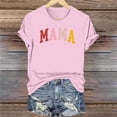 thumbnail image 4 of Camiseta de mujer Penkiiy Mama Carta impresa T-shirt Día de la Madre Tops de manga corta 3XL Rosa, 4 of 5