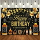 thumbnail image 2 of Fondo de cumpleaños con temática de whisky, fondo fotográfico vintage, decoración de fiesta en dorado y negro, pancarta para mesa de pastel para hombres, 30, 40 y 50 años, 2 of 5