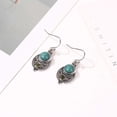 thumbnail image 4 of Pendientes para mujer, regalos para mujer, estilo bohemio europeo y de moda, pendientes de moda con colgante hueco de turquesa., 4 of 5