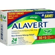 Alavert 24 Hour Orally Disintegrating Tablets Fresh Mint 60 Tablets (Pack of 3)