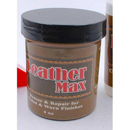 Furniture Leather Max Leather Refinish and Restorer 4 Oz Jar (Leather Repair) (Leather Restore) (Vinyl Repair) (Best Way To Refinish Antique Furniture)