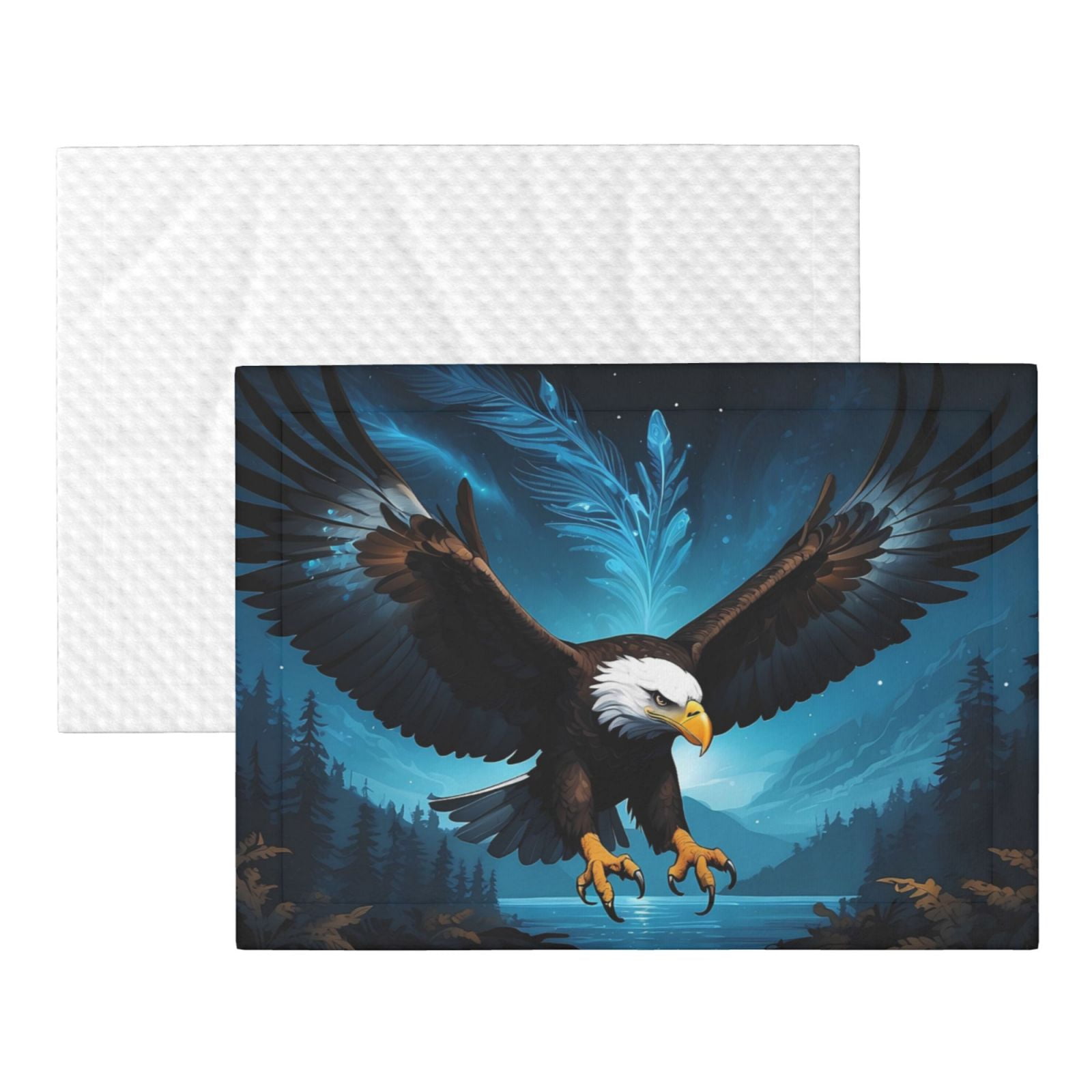 Naloa Night Sky Forest Bald Eagle Dog Blanket, 3 Sizes Cat Blanket for Indoor Cats Large Medium Small Dog Gifts-Medium