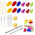 thumbnail image 1 of Needle Threaders for Hand Sewing,12 Small Eye and Gourd Shaped Sewing Needle Threader Tools with 2 Drawstring Threaders, 2 Seam Openers, 2 Thimble and 10 Needles for Yarn Embroidery Floss (B), 1 of 5