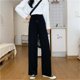 thumbnail image 4 of Pantalones de mujer Pantalón largo deportivo holgado informal de cintura alta con pierna ancha, Negro, M AweSitey AP001457-07, 4 of 7