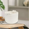 thumbnail image 2 of Decorative Woven Rope Basket with Handles - Small Round Storage Bin for Organizing Shelves, Closet, Snacks, Laundry | Desktop & Home Decor, 2 of 5