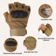 thumbnail image 3 of Guantes sin dedos Uxcell para trabajo al aire libre, guantes de medio dedo, guantes transpirables para entrenamiento, color marrón M, 3 of 6