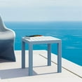 thumbnail image 2 of Compamia Ocean Square Resin Patio Side Table Silver Gray, 2 of 5