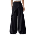 thumbnail image 4 of Women Wide Leg Baggy Flowy High Waisted Pants Loose Fit Casual Cozy Cute Y2k Trousers, 4 of 9