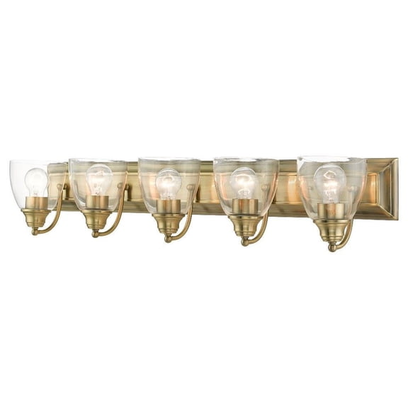 5 Light Bathroom Light in New Traditional Style 36 inches Wide By 7 inches High-Antique Brass Finish Bailey Street Home 218-Bel-4362851