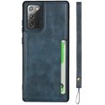 thumbnail image 2 of Galaxy Note 20 Wallet Case with Card Holder, Luxury PU Leather Kickstand Card Slots,Double Magnetic Clasp and Flip Wrist Strap Multi-Function Case for Samsung Galaxy Note 20 6.7",Blue, 2 of 13