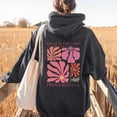 thumbnail image 2 of WEAIXIMIUNG Chandails en Molleton d'Automne pour Femmes Grande Taille Mode Dames Double Impression Lettre Sweat à Capuche Manches Longues avec Poches, 2 of 3