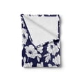 thumbnail image 2 of Navy and White Soft Flannel Fleece Throw Blanket, Botanical Arrangement with Poppies in White Simple Feminine Corsage, Cozy Plush for Indoor and Outdoor Use, 60" x 80", Navy Blue White, by Ambesonne, 2 of 6