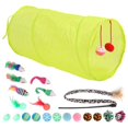 thumbnail image 1 of Cat Feather Toy Set Interactive Cat Toy Kitten Toy Assortments Includes Tunnel Cat Stick Balls Bells and Mice, 1 of 1