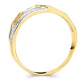 thumbnail image 2 of Wellingsale Mens Solid 14k Two 2 Tone White and Yellow Gold Polished Diamond Cut CZ Cubic Zirconia Wedding Ring Band - Size 10, 2 of 5