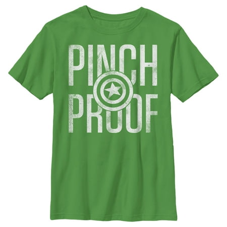 Boy s Marvel St. Patrick s Day Captain America Shield Pinch Proof Graphic Tee Kelly Green X Small