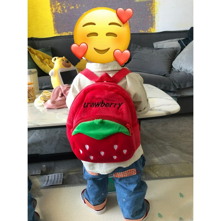  JUNZAN Strawberry Pattern Berries Pink Mini Backpack for Boys  Girls Toddler Kid Preschool Bookbag Student Bag Travel Daypack