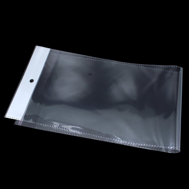 PABCK Paquete de 100 (tamaño disponible 6.1 x 11.8 pulgadas) Bolsas de embalaje de cabello lacio autoadhesivas transparentes con orificio para colgar Pelucas Almacenamiento de cabello Belleza Cuidado