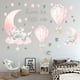 thumbnail image 1 of Pegatinas de pared con forma de elefante, globo aerostático, luna rosa, estrellas, vinilo artístico de animales para habitación infantil, decoración del hogar, 1 of 8