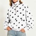 thumbnail image 2 of Meichang Quarter Zip Pullover Sweatshirt for Women Oversized Long Sleeve Casual Polka Dot Sweatshirt 1/4 Zip Collar Fall Winter Pullover Tops, 2 of 10