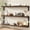 C. Rustic Brown Board & Black Brackets, variant on Wall Mounted Floating Shelves, Black Wood, Set of 3, 23in
