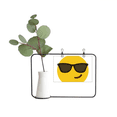 thumbnail image 1 of Sunglass Cool Yellow Cute Online Chat Metal Picture Frame Cerac Vase Decor, 1 of 2