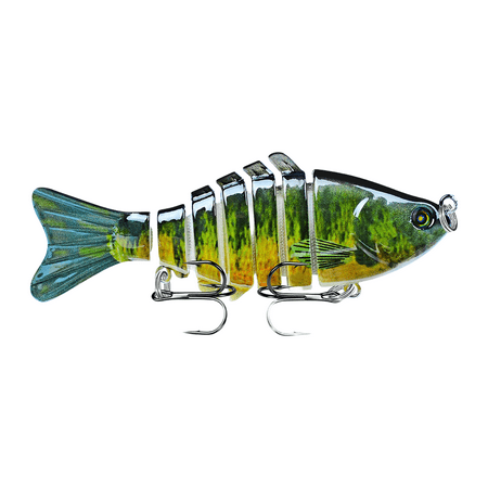 KUFptva 7 Segment Artificial Hard Baits Multi Jointed Swimbaits Swimming Lures with Treble Hook Freshwater Saltwater Swimbait