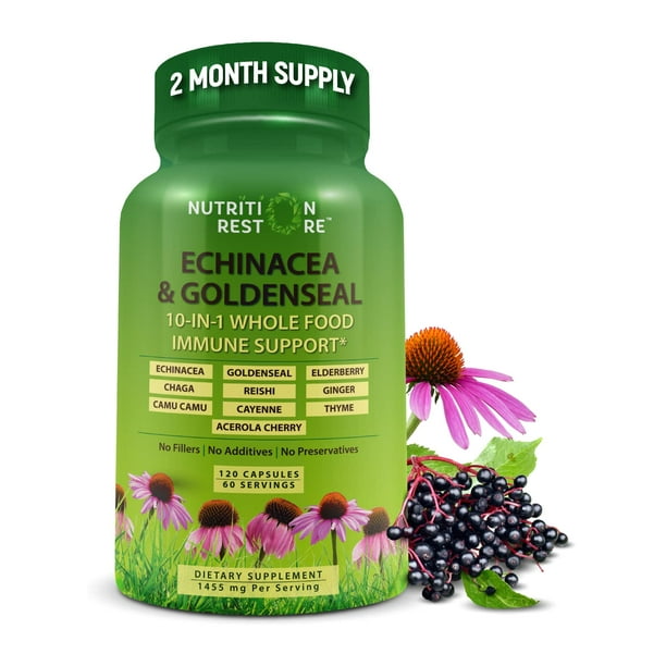 Echinacea Goldenseal Capsules 10 in 1 Immune Support Supplement