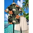 thumbnail image 4 of Kid Boys' Clothes Tropical Hawaiian Vacation Style Floral Print Shirt & Elastic Waist Pocket Shorts 2Pcs For Spring/Summer Outdoors, 4 of 10