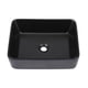 thumbnail image 2 of Kichae Fregadero de recipiente rectangular - 19 "x 15" Rectángulo de baño moderno encima de porcelana negra mate Lavabo de tocador de cerámica Lavabo artístico, 2 of 8