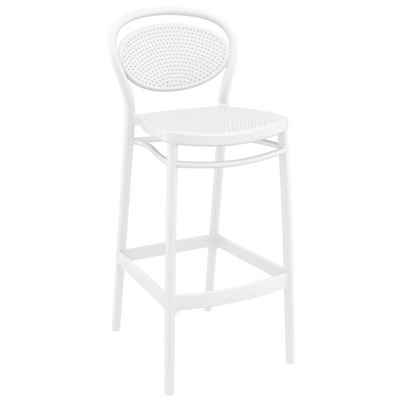 Compamia Marcel Contemporary Resin Indoor/Outdoor Bar Stool White