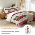 thumbnail image 7 of Christmas Bedding Duvet Cover Set Twin Size 4 Pieces Red Christmas Trucks Pine Tree Snow Retro Linen Bedding Set with Zipper Closure, 1 Comforter Cover 68x86 Inches 1 Flat Sheet & 2 Pillow Cases, 7 of 7