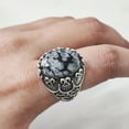 thumbnail image 7 of Snowflake Obsidian Mans Ring, Natural Snowflake Obsidian, Gents Ring, Silver Jewelry, 925 Silver Ring, Gift, Heavy Mens Ring, Arabic Design, Ottoman Style Ring, Christmas, Turkey Mens Signet Ring, 7 of 7