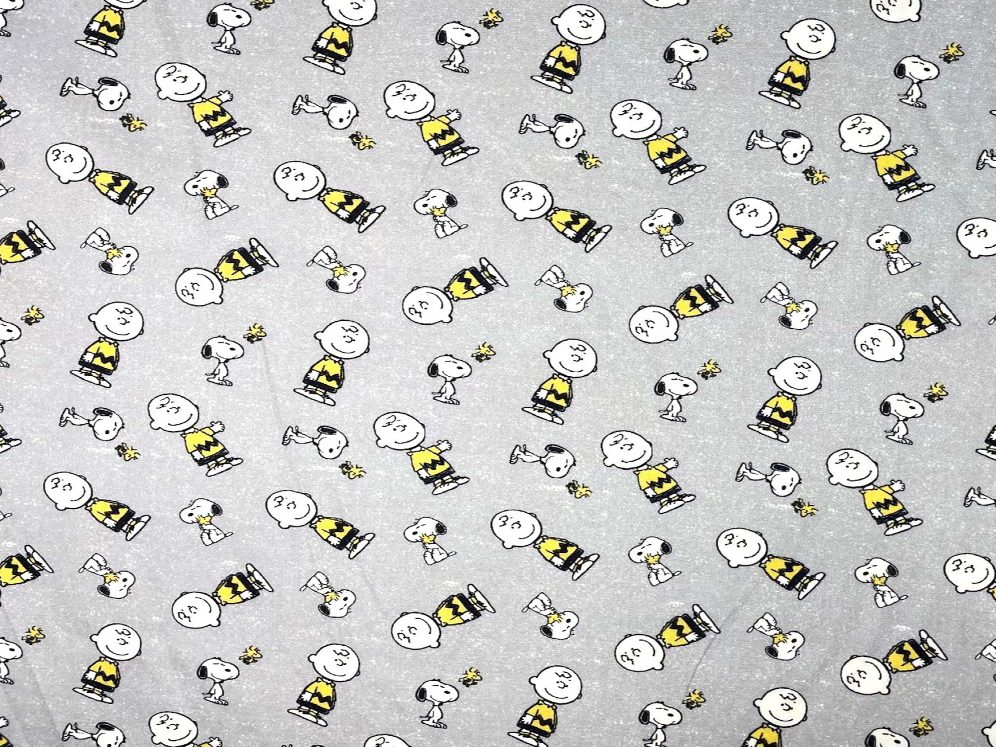 1 Yard - Peanuts Snoopy Charlie Brown & Woodstock on Gray Cotton Fabric (Great for Quilting, Sewing, Craft Projects, Throw Pillows & More) 1 Yard X 44" Wide