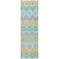 thumbnail image 2 of Addison Rugs Dream Shag Premium Machine Washable Transitional Tribal, Boho Aqua Runner Rug, 2'3" x 7'6", 2 of 8