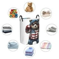 thumbnail image 4 of Easygdp Patriotic Boxing Bear Art Large Dirty Clothes Hamper, Lightweight Storage Basket, Household Laundry Bag with Handle-, 4 of 6