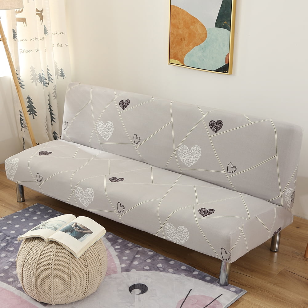 No Armrest Stretch Sofa Cover Slipcover All-Covered Folding Sofa Bed
