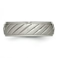thumbnail image 4 of Titanium Brushed and Polished Grooved Ring, 4 of 8